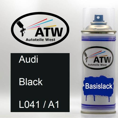 Audi, Black, L041 / A1: 400ml Sprühdose, von ATW Autoteile West.